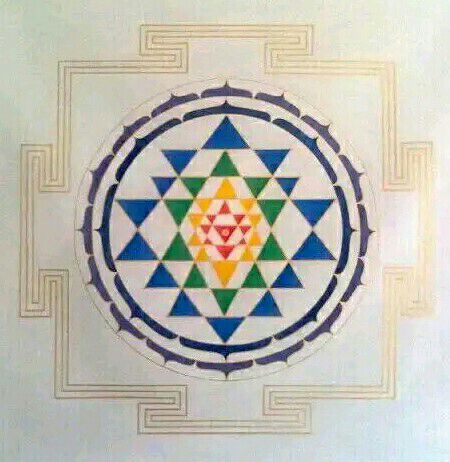 SHRI YANTRA * Vedic sacred simbol of Great Goddess * Size of canvas 50/50 sm.* ШРИ ЯНТРА * Ведический священный символ Великой Богини