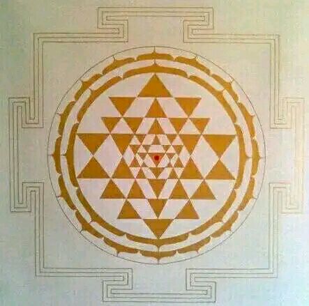 SHRI YANTRA 4* Vedic sacred symbol of Great Goddess * Size of canvas 50/50 sm.* ШРИ ЯНТРА 4 * Ведический священный символ Великой Богини